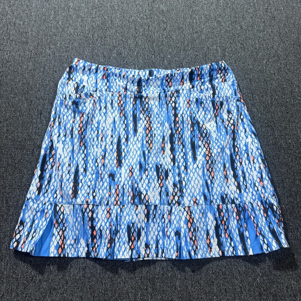 Vintage Y2k Tail Snakeskin Blue Orange Golf Tennis Skort Skirt Women's Small